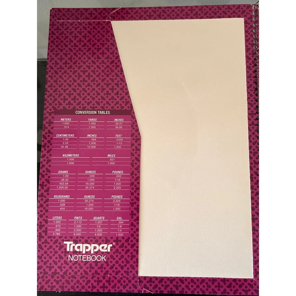 Vintage 1992 Mead Trapper Keeper Notebook Magenta Purple Geometric 80 Sheets
